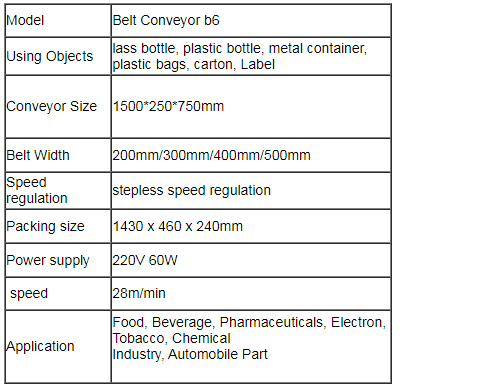 taille industrielle du convoyeur à bande 120W 1500×200mm pour le sac de papier de carton