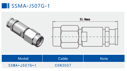 Stainless Steel Mini SMA cable connector for RF signal transmission in navigation systems