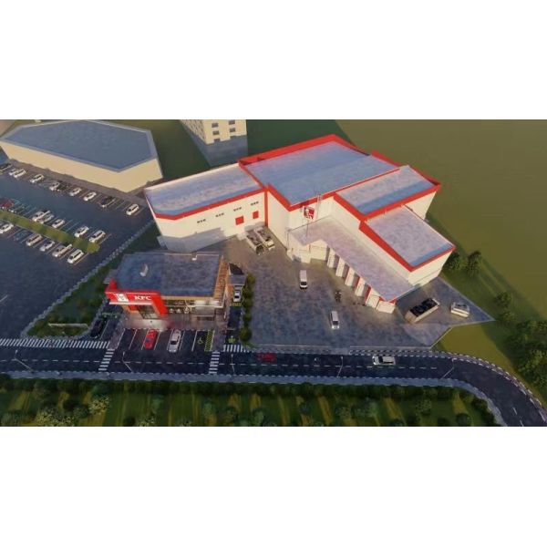 Kfc Steel Structure Building Solid Steel Fashionable Warehouse Free Design Affordable Prefabricated Metal Warehouse For Storage With Pvc Window
