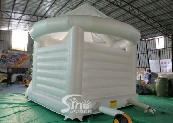 5x4 Inflatable Wedding White Bouncy Castle With Flower Decoration For Wedding Parties Or Events