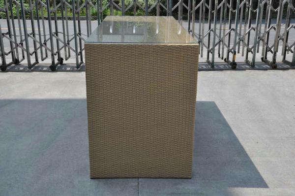 Outdoor Garden Resin Wicker Bar Set , Brown Black Bar Furniture
