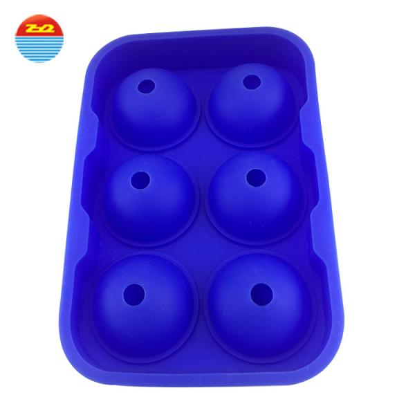 Safe Cool Silicone Ice Trays Round Sphere Shaped Big Circle Durable And Waterproof