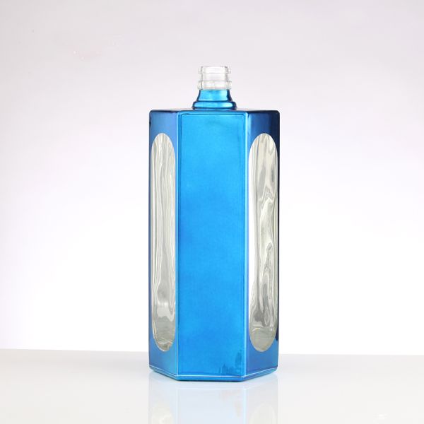 Custom Sealing Type Fancy Electroplated Colored Wine Bottles for Bar Celebrations