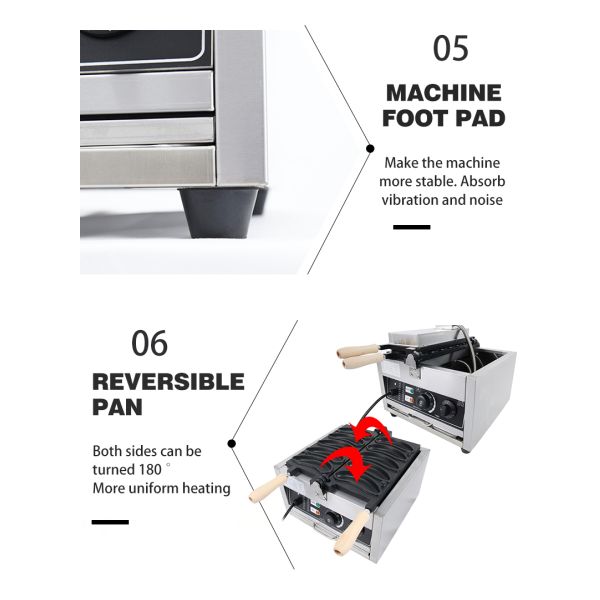 Отель Банановый вафлевый автомат Неприкасающаяся Стальная пузырь вафлевая машина 11,25 кг