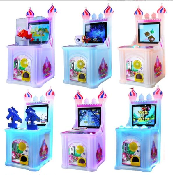 Guangzhou gaming factory children coin operated castle shooting arcade kids video racing game machines