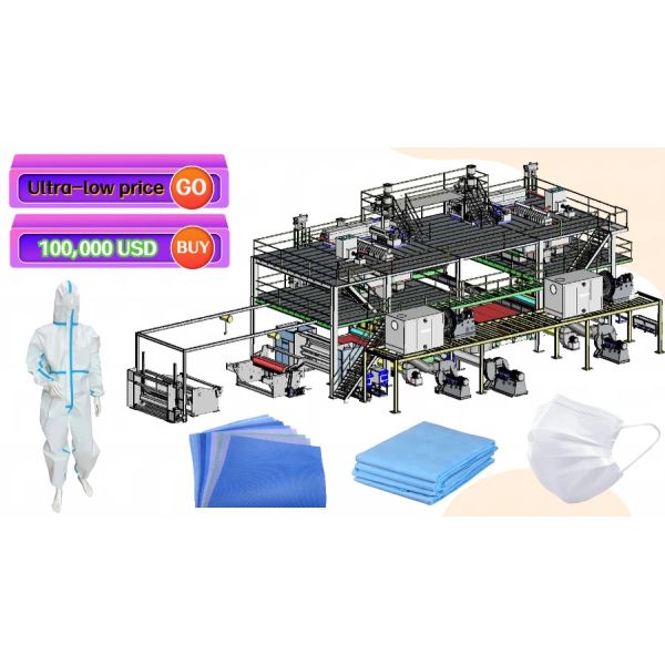 pre-owned 1600/2400/3200mm S SS SMS SSMMS PP used pp spunbond nonwoven fabric making machine production manufacturing machinery
