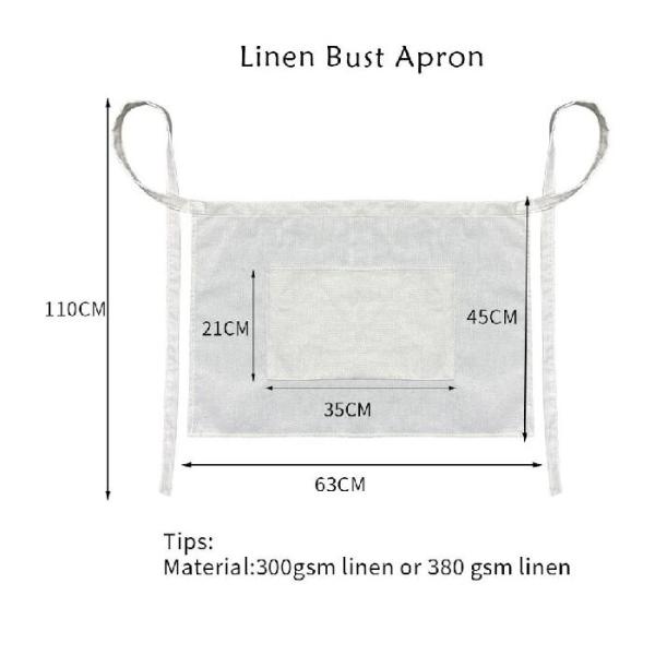 Blank Linen Sublimation Half Apron With Pocket For Sublimation Printing