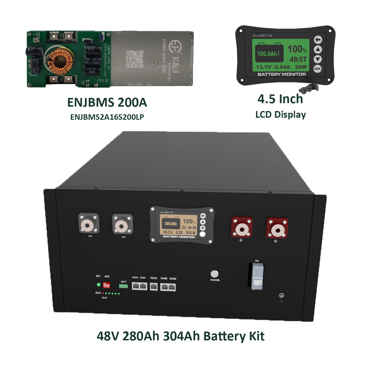 16S 314A JK BMS 16S 200A DIY Power Battery Box For 48V Energy Storage System