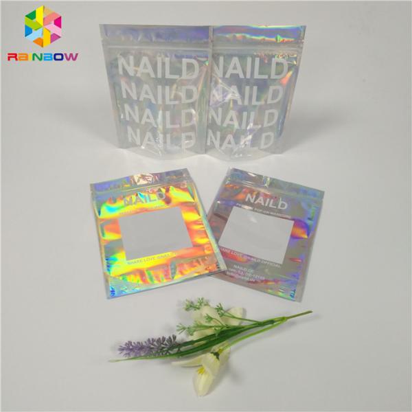 Material plástico liso Ziplock de empacotamento cosmético de Mylar do holograma claro do saco da soldadura térmica