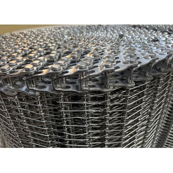 Low Temperature Resistance Stainless Steel Flexible Rod Wire Mesh Spiral Conveyor Belt With U-Shaped Link Edge