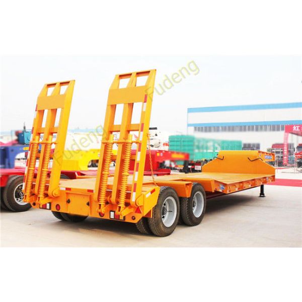 40T 2 Axle Flat Low Bed Semi Trailer / Lowboy Semi Trailer CCC Certification