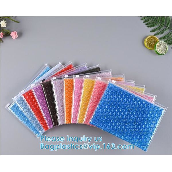 Laser Film Bubble Slider Zipper Bags Pack Express Poly Bubble Mailers Padded Shipping Mailing Bags Custom Logo