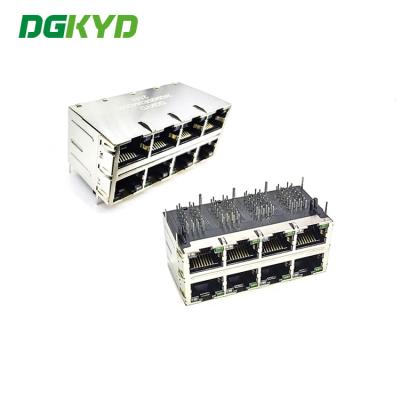 2X4 Multiport Ethernet Rj45 Connector 10 Pin Female Rj45 Modular Jack