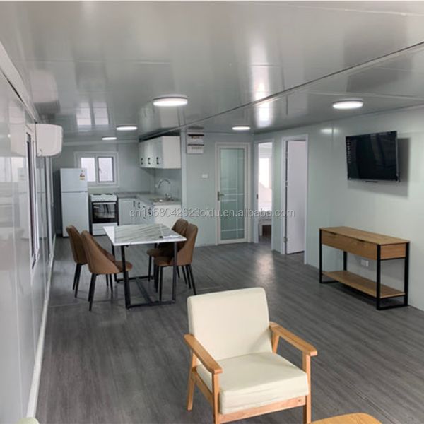 Prefab 40Ft 20Ft Container House Hurricane-Proof Expandable 2 Bedroom Villa Portable Home Sandwich Panel Modern Design
