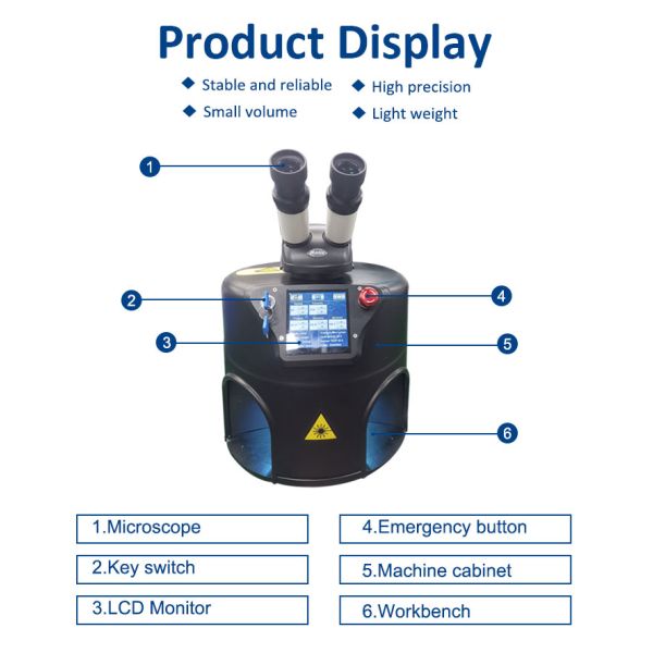 YAG 40W Desktop Jewelry Laser Welding Machine For Gold Silver Glass Repair