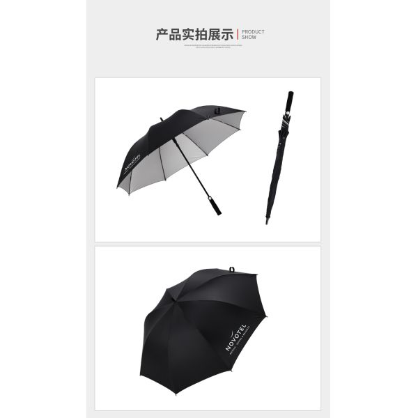 Custom Gift Straight Silver Glue Umbrella with Semi-automatic Open and Open Diameter 90cm