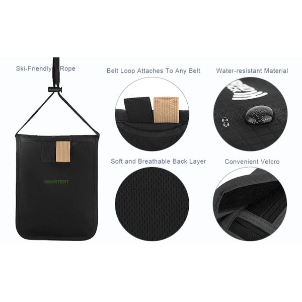 Custom Waterproof Travel Bags Neck Wallet RFID Blocking Passport Holder With Shoulder Strap