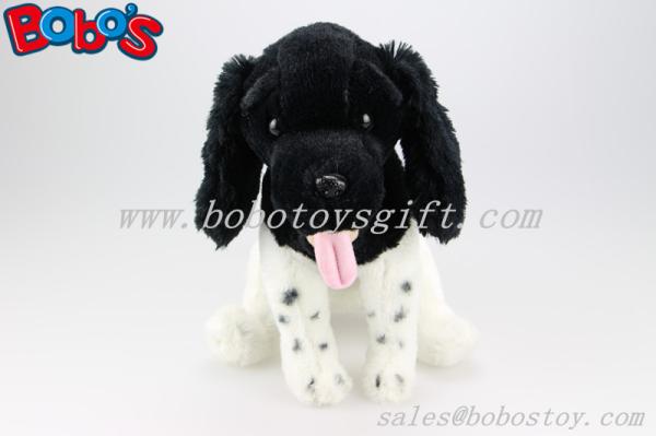 10''Customized Plush Stuffed Black Dog Animal In Sitting Position
