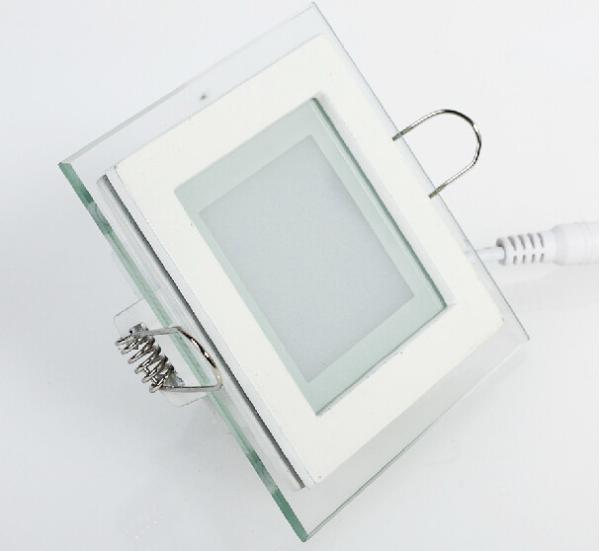 Double color of Glass housing led down light square shape of panel light with CE
