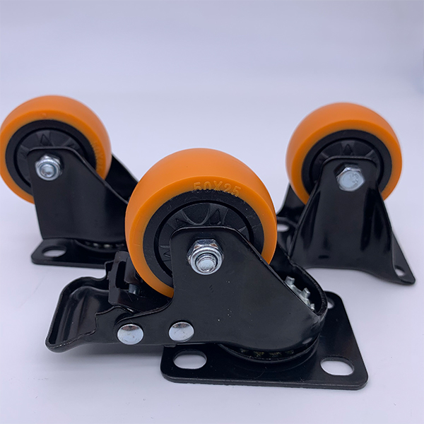 Dual Locking Swivel Plate Polyurethane Caster Wheels 2 Inch