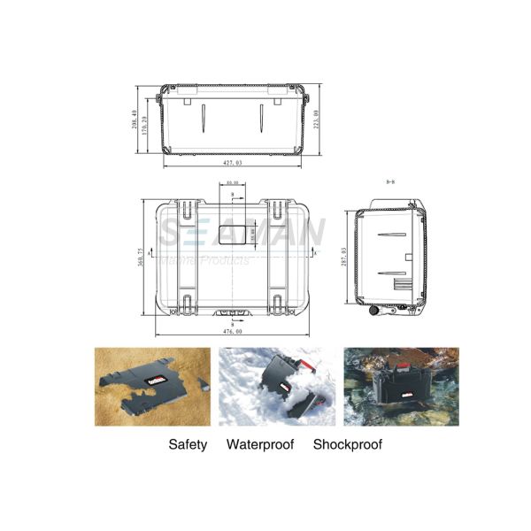 Weatherproof Plastic Hard Case with Customizable Foam for Drones, Tactical Gear