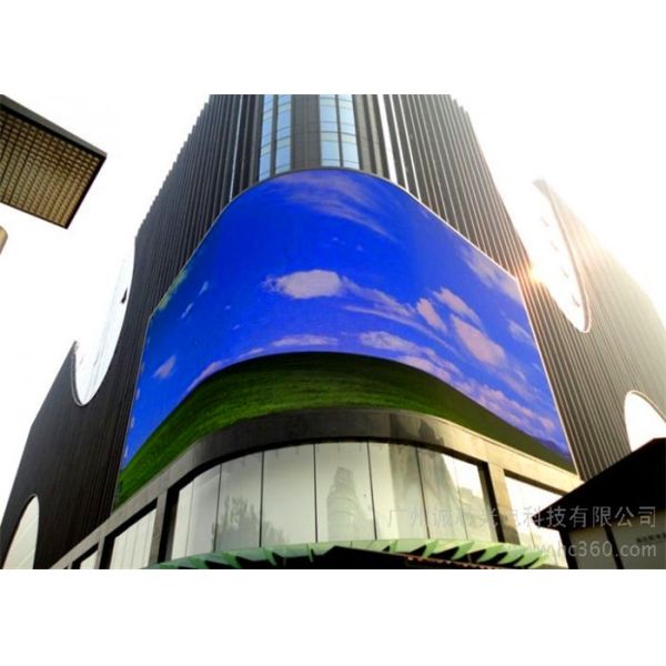 High Brightness P8 Curved LED Screen , Large LED Media Facade Full Color
