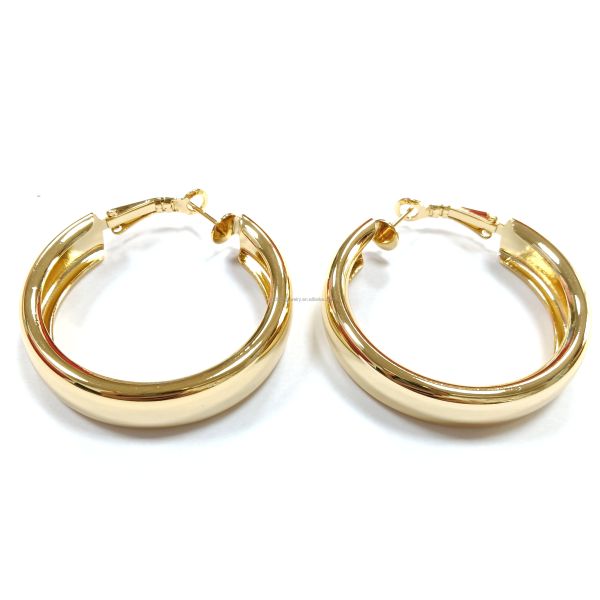 ODM Медное сплав Средние серьги 14k Золотые серьги Средние