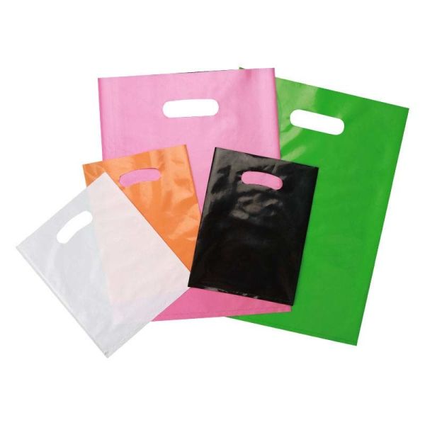 Lightweight Die Cut Handle Plastic Bag Glossy / Matte / Frosted Retail Plastic Shopping Bags