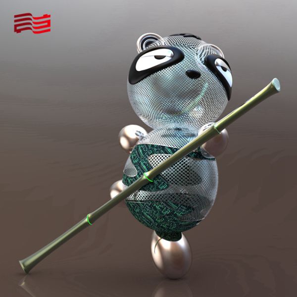 Stainless Steel Panda Shape Landscape Sculpture for Outdoor Decoration and Landscaping