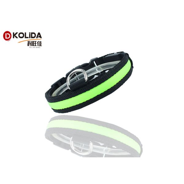 Nylon 3 Sizes Night Safety Flashing Light Glow In The Dark Collar LED Dog Pet Collar