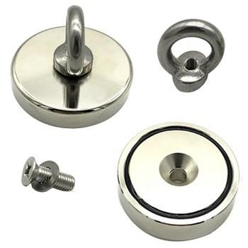 Antirust Neodymium Eyebolt Magnet Rare Earth Fishing Magnets With Countersunk Hole