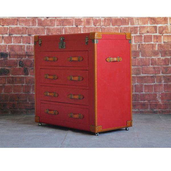 Nidea #8601 American Country Retro Sideboard Genuine Leather Red Wine  Bar Cabinet for Restaurant Hotel Club Living Room