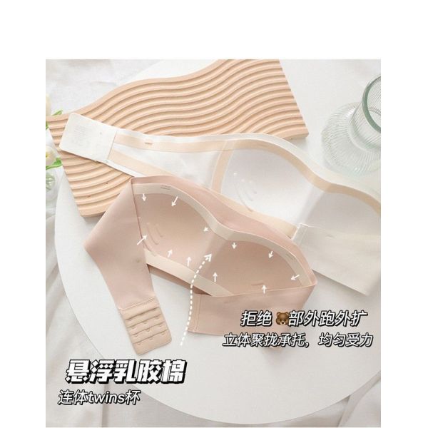 Women Anti-Slip Strapless Bra Invisible Comfortable Ladies Push up Strapless Bra for Women and Wedding Dress