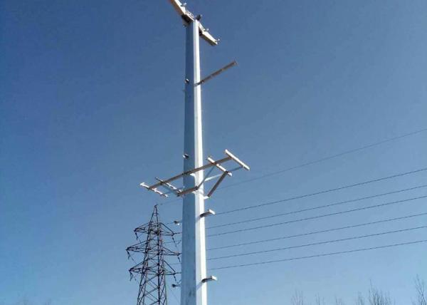 500KG Design Load Q345 Hot Dip Galvanized Electrical Steel Tubular Pole