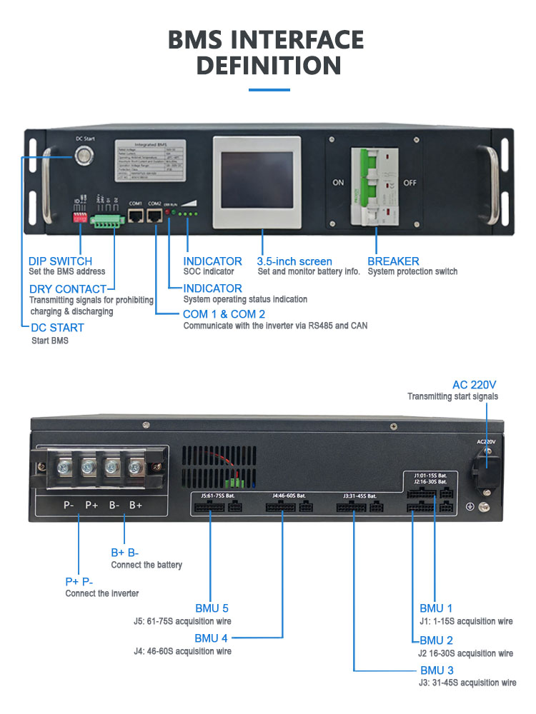 30S 45S 60S Интегрированный BMS для бесперебойного питания UPS 192V 240V 50A 100A LifePO4 BMS для жилых ESS