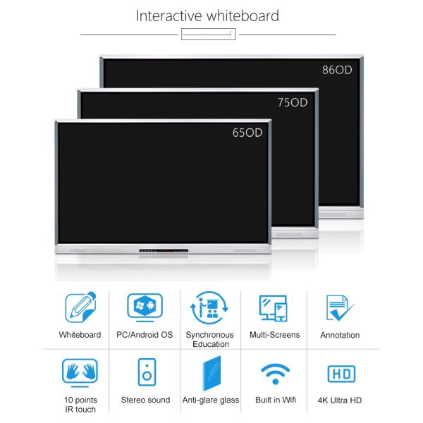 Smart Digital Whiteboard LCD Interactive Touch Screen 55'' WIFI/ RJ45 Network