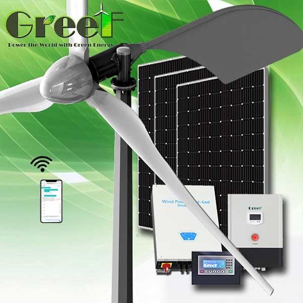 5KW High Power On Grid Solar Hybrid Wind Turbine System Kit Technology
