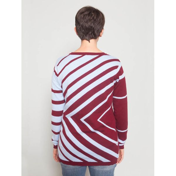 Jacquard Stripe Double Layer Sweater , Size M Family Christmas Sweaters
