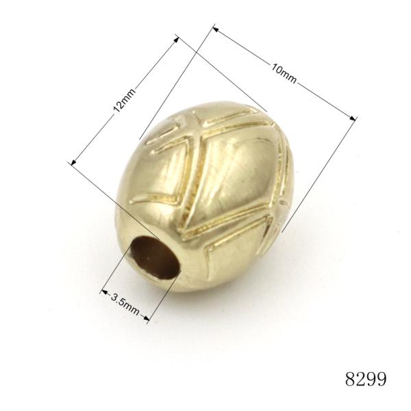 Zinc Alloy Oval Metal Beads 12x10mm Jewelry Making Spacer Beads With Carved Pattern
