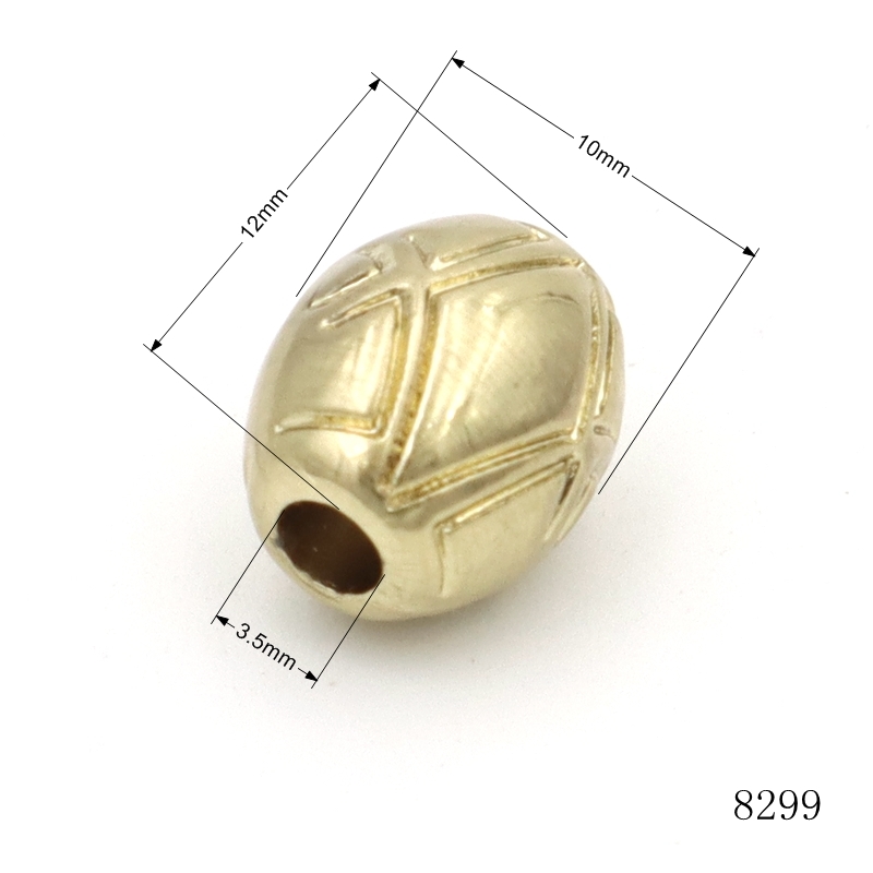 Zinc Alloy Oval Metal Beads 12x10mm Jewelry Making Spacer Beads With Carved Pattern