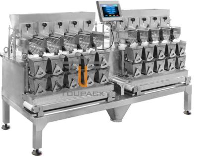 Waterproof Stainless Steel  High Speed Horizontal 8 Heads Sticky Material Multihead Weigher For Oily Food Dimple Plate