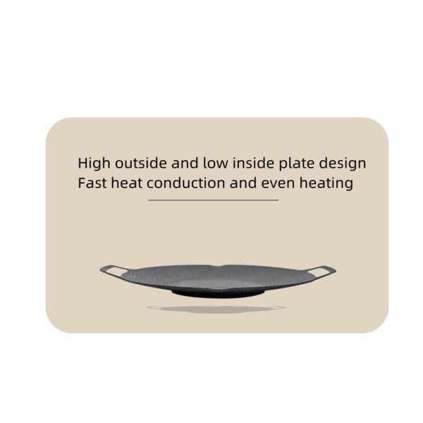Maifan Stone Cast Iron BBQ Grill Pan Aluminum Die Casting 38*33cm