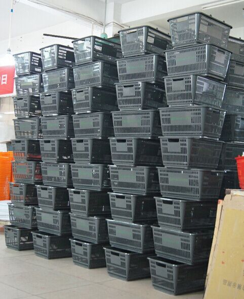 HDPP Supermarket Plastic Hand Shopping Basket , Fruit Vegetable Grocery Hand Baskets For Store / Shop