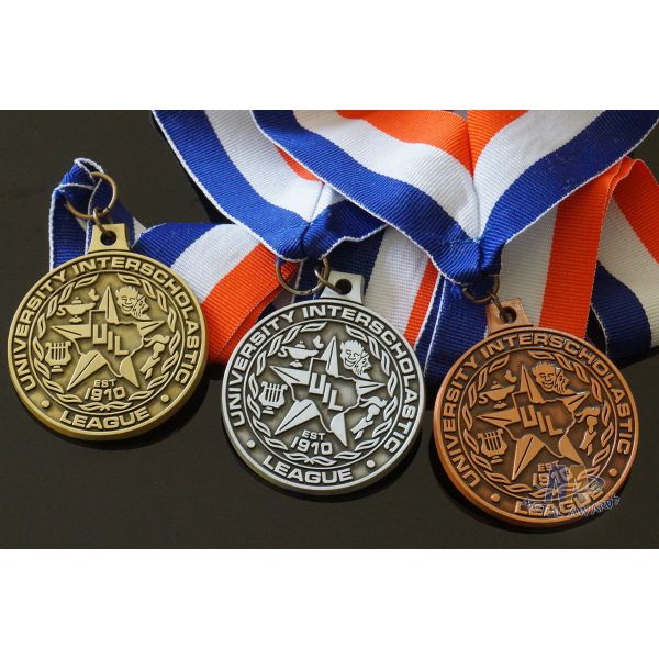 Round Custom Design UIL Metal Award Medals Blank Medallion With 3D Effect