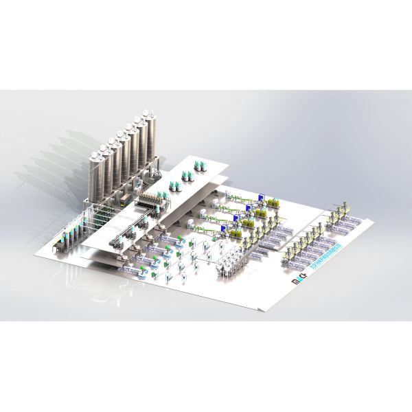 Système de transport pneumatique pour la production de câbles avec dosage automatique d'additifs