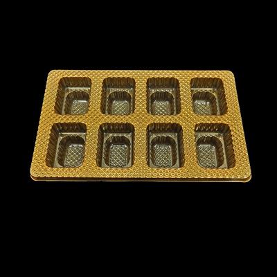 Gold 8 Cell Chocolate Tray Food Grade PET Plastic Blister Packaging For Chocolates