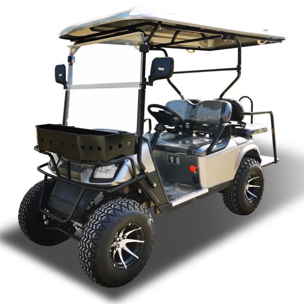 Carrinho de golfe UTV comunitário preto personalizado para 4 pessoas com pneu off-road