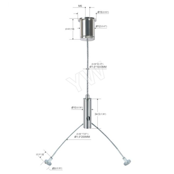 Y - Приостанавливанная кабелем осветительная установка кабеля для компаний установки знака