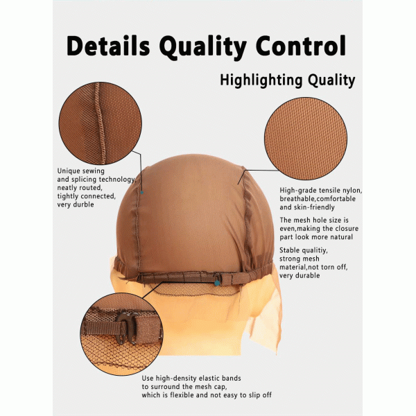 Zy001858 Non-Toxic Not Heat Hair Weaving Cap For Braided Wigs Nylon Material