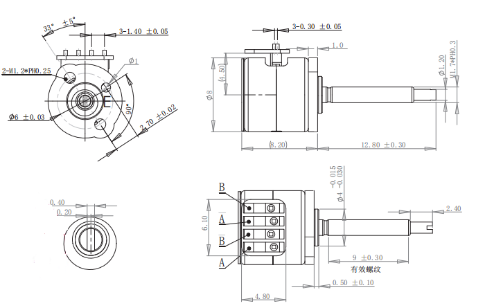 8mm мотор постоянного магнита 2 участков Stepper с мотором винта микро- Stepper для аппаратуры точности VSM08284